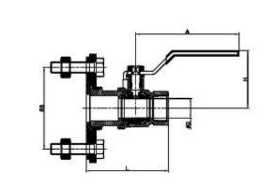 STD Port Flange Messing 1/ 2 inch Solder Ball Valve Flange End Steel Chrome Plating 3/4 "