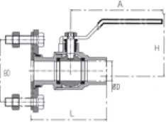 Flanke eind staal 1 / 2 inch draadgespannen klep met chroomplatering STD Port Ball Valve