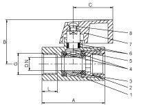 F X F Vrouwelijke draad 3 / 8 Messing Mini Ball Valve, 3 / 4 Mini Ball Valve