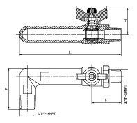 Messing slang Bibb Ball Valve Man en Vrouw Gedrukt Messing Valve Met Aluminium legering Handle