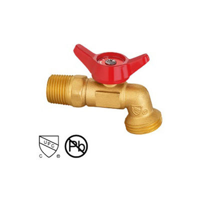 Messing slang Bibb Cock Ball Valve Man en Vrouwe draad Ball Valve Met Lock Nut