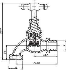 ANSI Mannelijke draadlang Bib Messing Bibcock Valve Met Ball Core En Messing Body Handle