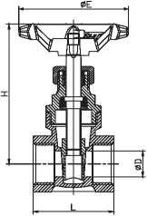Gegooid lichaam Messing Vrouwelijke draad 4 inch Gate Valve Messing Connect Handmatige stroom