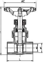 Gegote body Messing Solder 2 inch Messing Gate Valve / Water Gate Valve