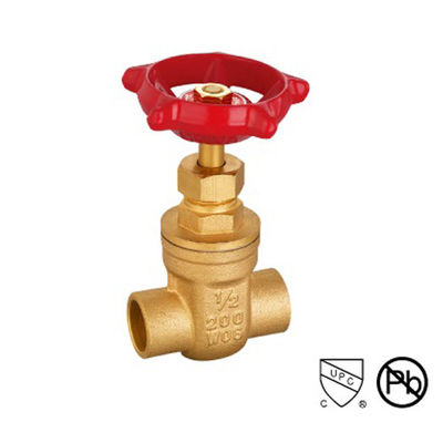 Messing 6 Inch Gate Valve Casting Body Messing Solder Ends NPT BSP Standard