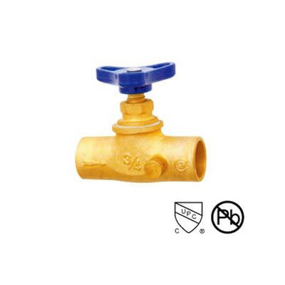 Solder Connect Messing Stop Valve Met Drain 1/2′′ -3/4′′ Straight Through Type Hernieuwbare stoel en schijf