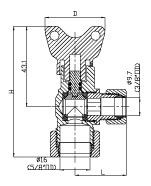 200 Psi 1/2 inch OEM/ODM 15mm Chroomgeplatte hoekklep / Hot Water Hoekklep