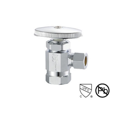 Chroomoppervlakte Messing Hoekventiel 1/ 2 Inch 150 PSI 100g 200°F Temperatuur