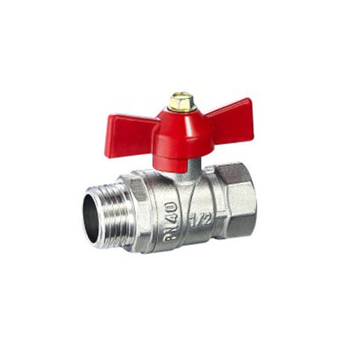 SS 3/4 Messing Ball Valve Man en Vrouw Gedrukt met Virgin Ptfe Zit en Blow Out Proof Stem