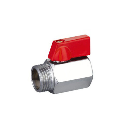 F X M Vrouwelijke en mannelijke gegraven messing 1 / 2 Mini Ball Valve Chrome Plating ABS Handle