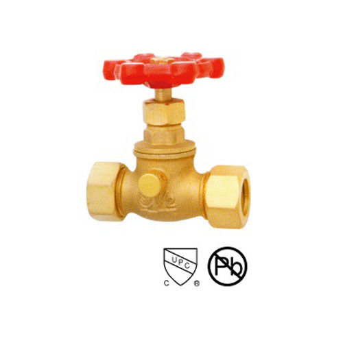 Straight Through Type Messing Stop Valves Met Afvoer Soldeer COM X COM SS Compressie